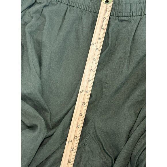 Old Navy High Rise Plus Size XXL Pull-On Linen Blend Crop Pants Pockets - Picture 5 of 15